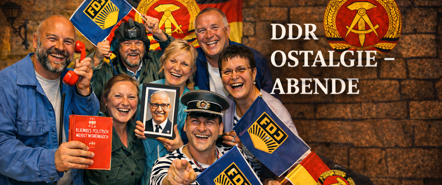 Ostalgieschmaus Showprogramm in der Leinawald Jagdhütte auf der Uferburg Altenburg